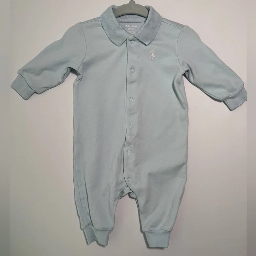 Polo Ralph Lauren Baby Blue cotton Coverall Size 3M